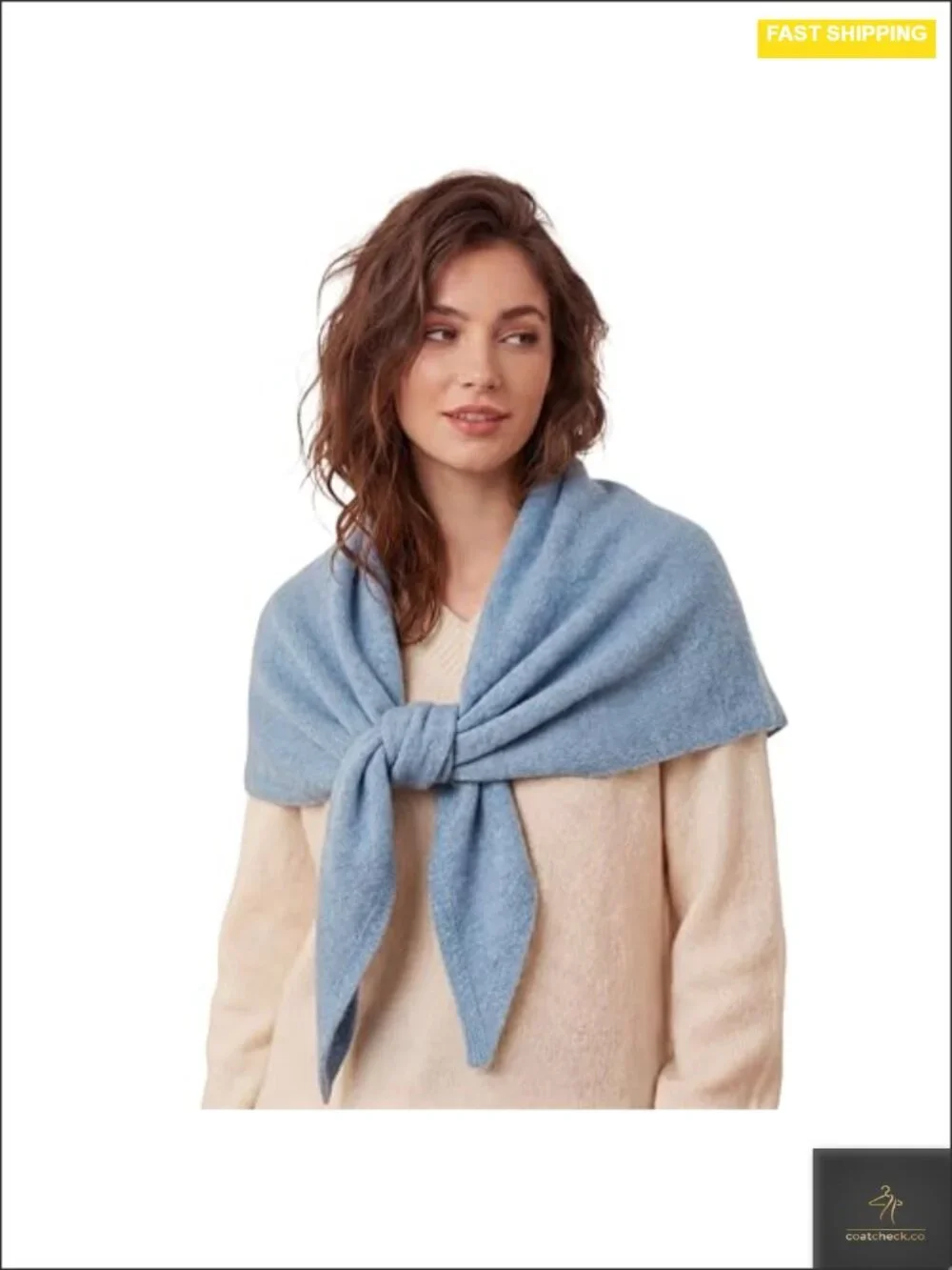 Knitted Triangle Cape Pashmina Shawl Wrap Polyester